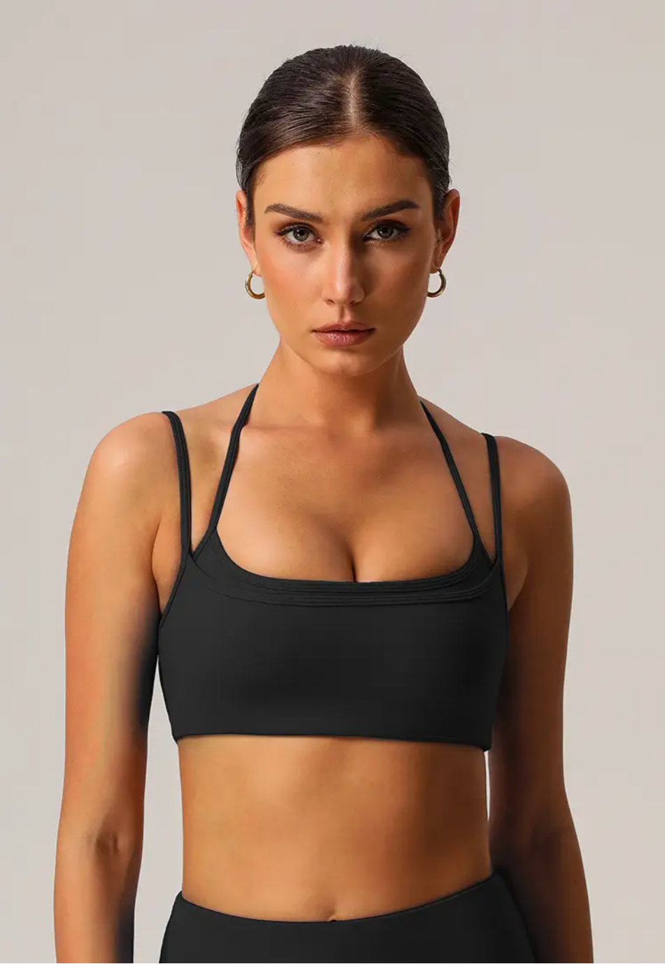Thin Strap Halter Sports Bra - High Tide