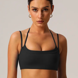 Thin Strap Halter Sports Bra - High Tide