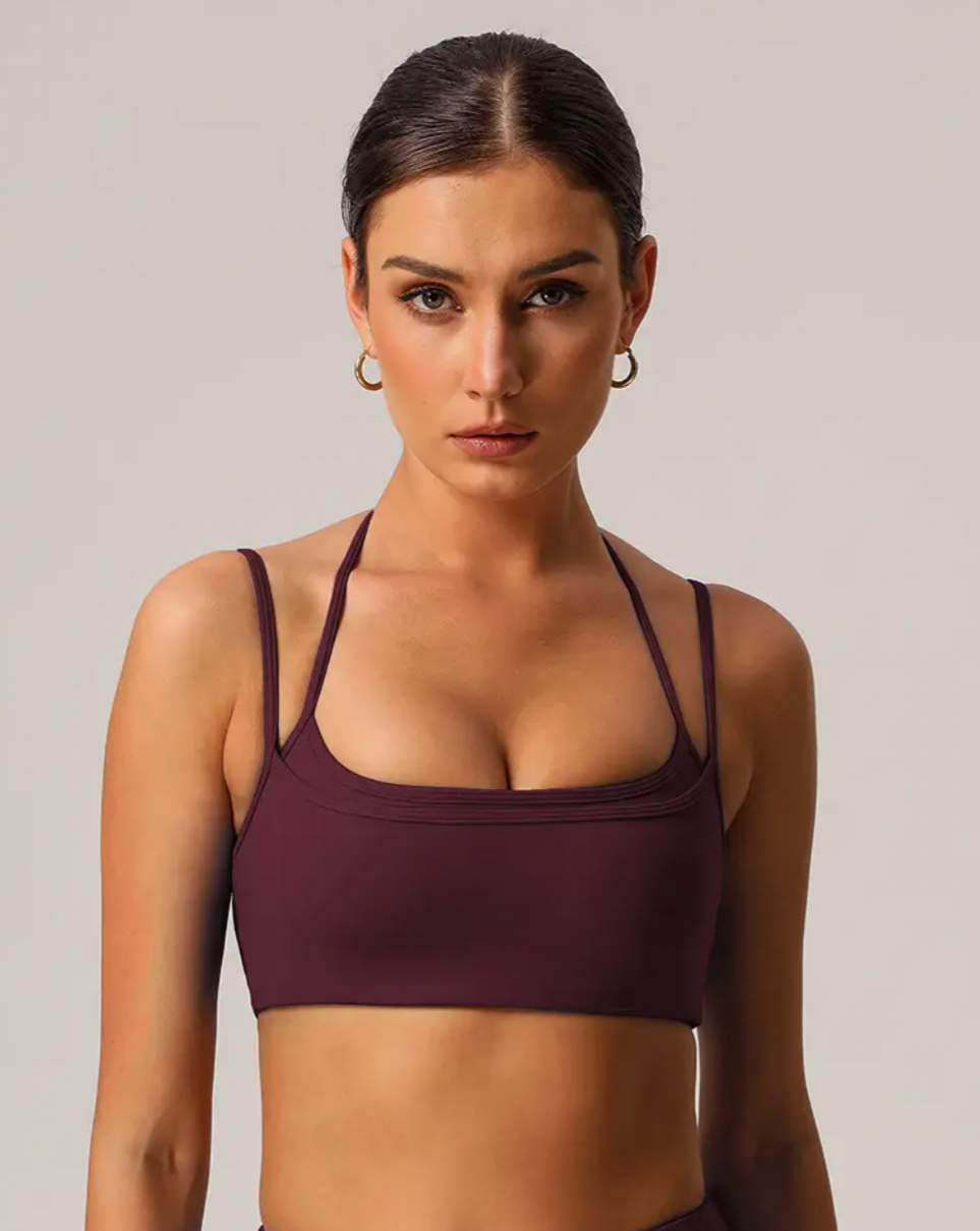 Thin Strap Halter Sports Bra - Neap Tide